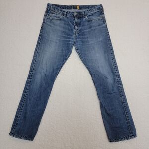 Mens J. Crew 770 Blue Jeans 34 x 32  Straight Fit Medium Wash Denim